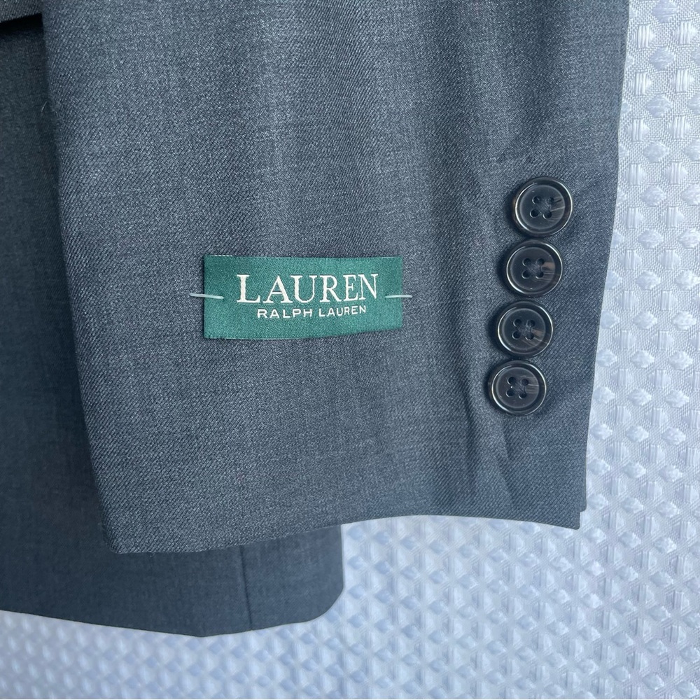 NWT Lauren Ralph Lauren 40R Blazer 100% Wool Ultraflex Charcoal Grey Sport #716 - Picture 9 of 15